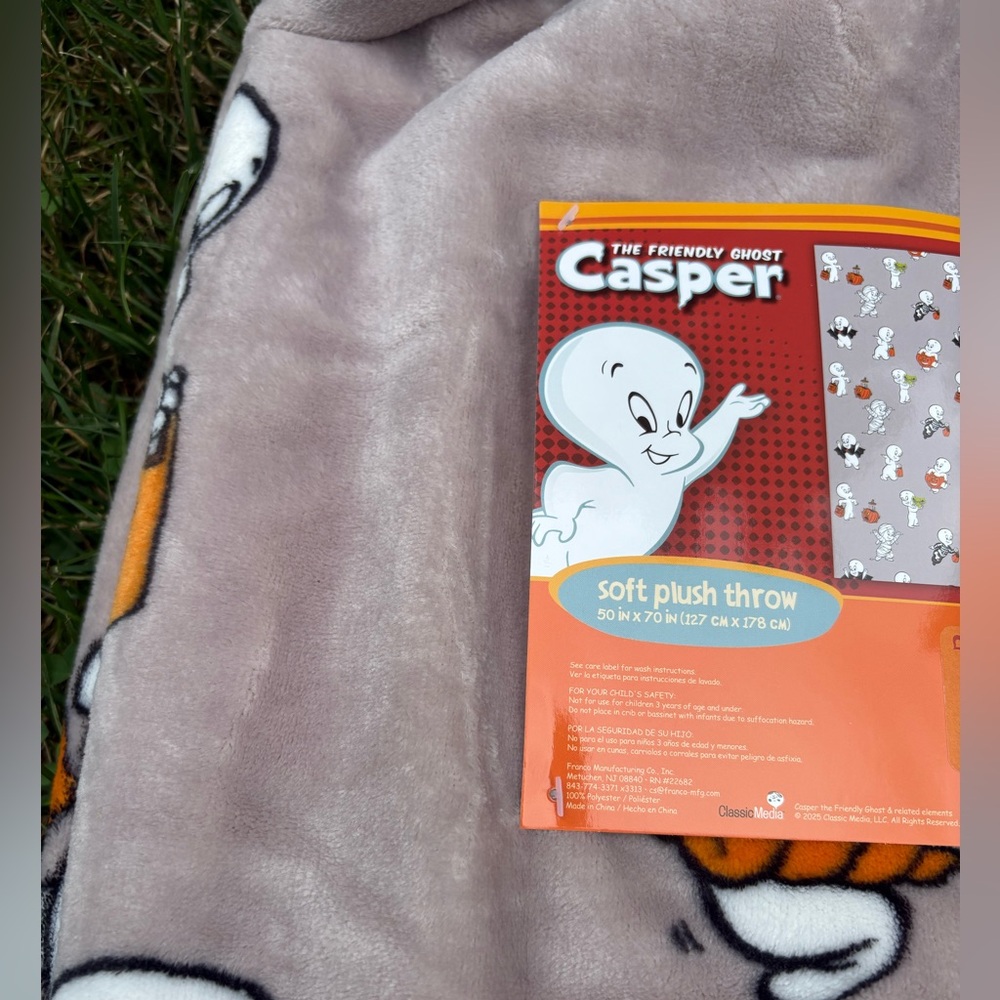 Casper the Friendly Ghost Blanket, Halloween Blanket, Ghost Blanket, Care Bears - Picture 5 of 6